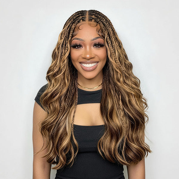 OQ HAIR Body Wave Highlight 4/27 Color Crochet Human Hair Time-Saving Wear Human Hair Extension