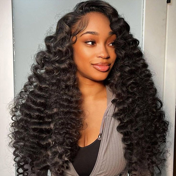3 In 1 Half Wig | Glueless Loose Curly Elastic Drawstring Natural Blend Wear Go Half Wig