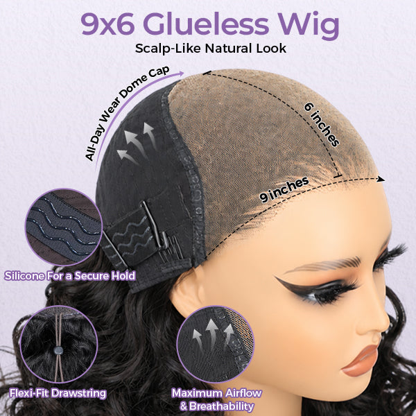 OQ HAIR 4C Edges Hairline Glueless Voluminous Bouncy Curly Wig C Part 9x6 Pre-styled Wear Go Wig With Drawstring Cap