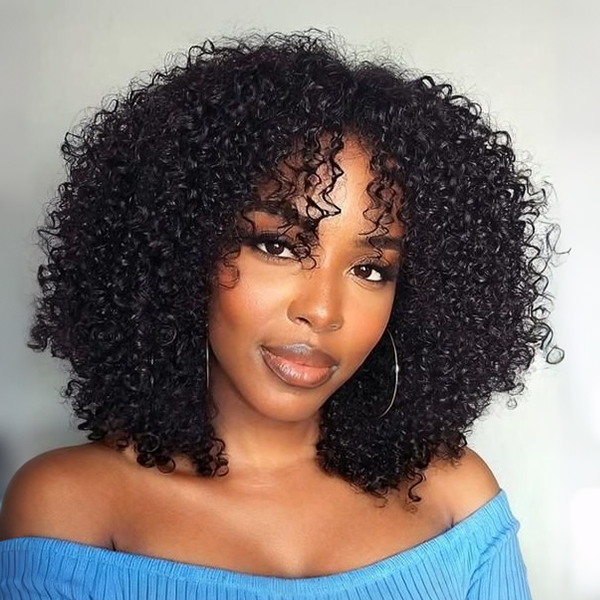 OQ HAIR Wear Go Afro Curly Lace Front Wigs Pre Cut HD Lace Bleached Knots Glueless Wig