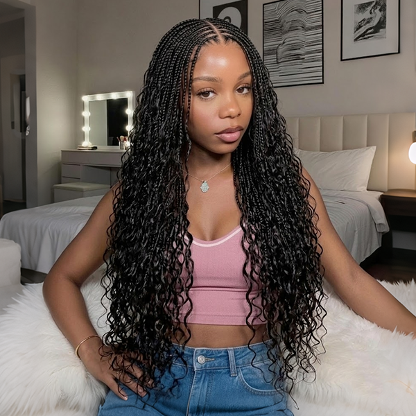 OQ HAIR Loose Deep Wave Crochet Hair Reusable Pre-Separated Human Hair Braids