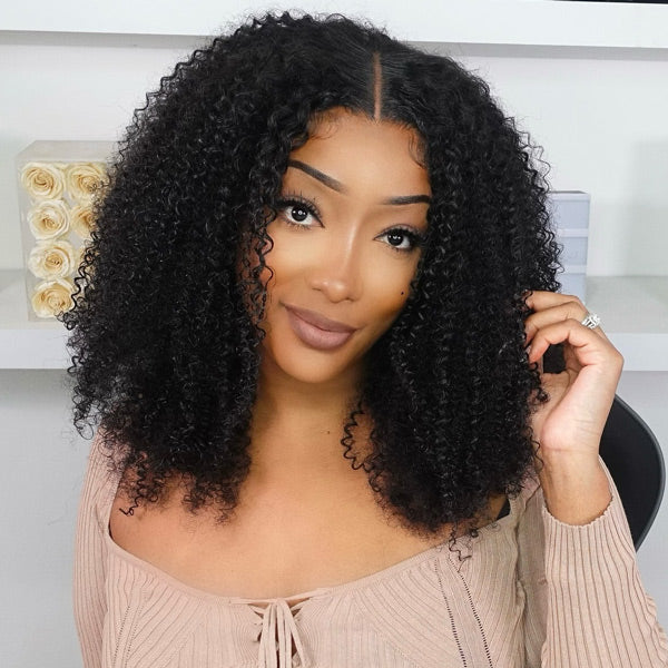 Flash Sale | Glueless Afro Curly FreedoorM Wig Back Versatile Opening Pre-Cut 9x6 Skin Lace Wear Go Wig With Adjustable Fit Drawstring