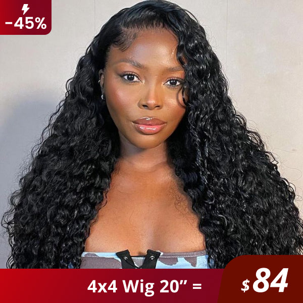 Flash Sale | Deep Wave 4x4 Lace Closure Human Hair Wig