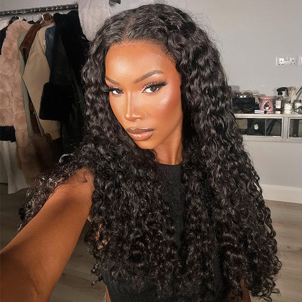 OQ HAIR Deep Wave Wear Go Glueless Wig Bleached Knots Pre-cut 7x5 HD Lace Wig