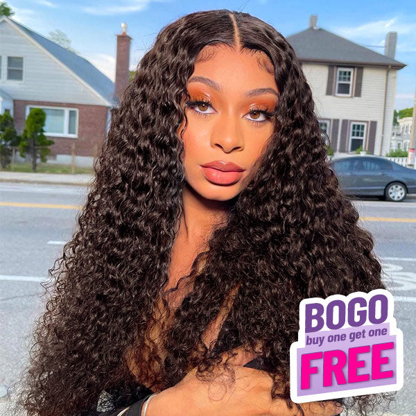 BOGO Deep Wave Pre-cut 6x4 HD Lace Wear Go Wig 100% Glueless Human Hair Wig