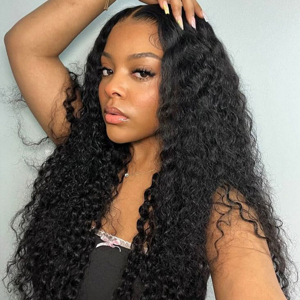 OQ HAIR Deep Wave Pre-Cut 9x6 T Part Lace Wig Bleached Knots Wear Go Wig With Realistic Parting