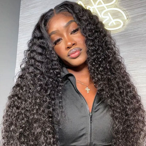 OQ HAIR Deep Wave Pre-Cut 9x6 T Part Lace Wig Bleached Knots Wear Go Wig With Realistic Parting