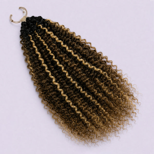 OQ HAIR 1B/3/27 Highlight Kinky Curly Crochet Human Hair Shed-Free Easy Install