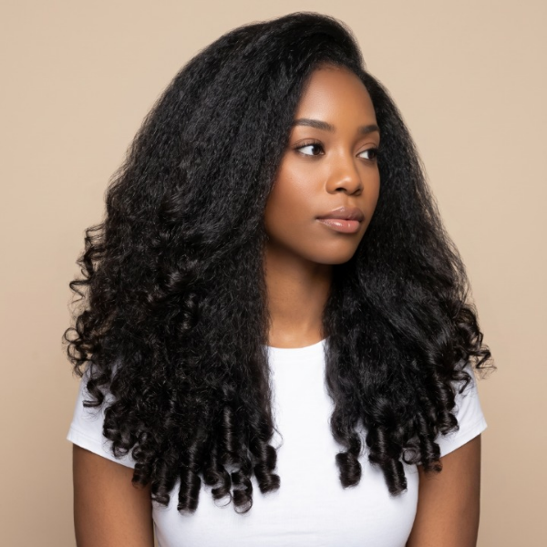 24h Shipping | 3 In 1 Half Wig Glueless Kinky Straight Burmese Curly Wear Go Half Wig With Yaki Spiral Curls