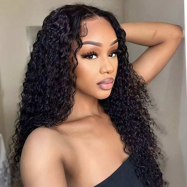 3 In 1 Half Wig | Glueless Invisible Water Wave Half Wig Flip Over Human Hair Wig