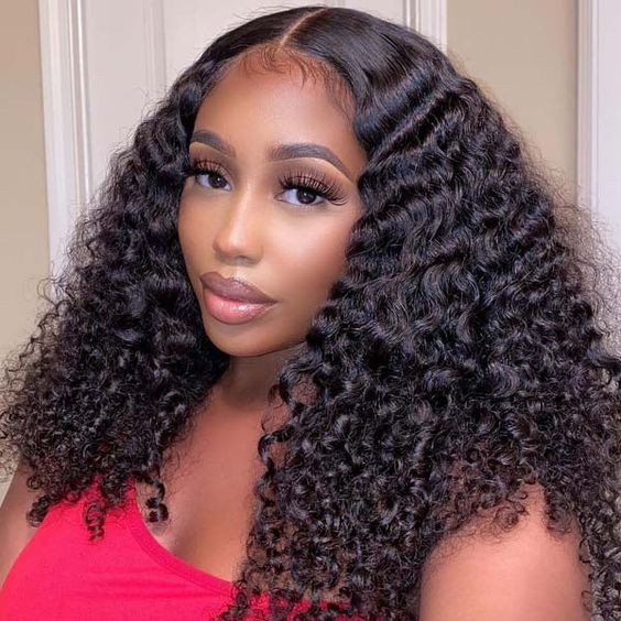 OQHAIR Deep Wave Pre-Bleached Knots Wear Go Glueless Wigs Pre Cut Lace 4x6  HD Lace Closure Wigs Preplucked Natural Hairline