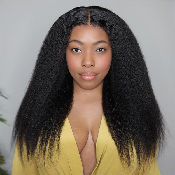 Today's Deal | Kinky Straight 100% Glueless Wear Go Wigs With Pre-Cut 6x4 HD Lace