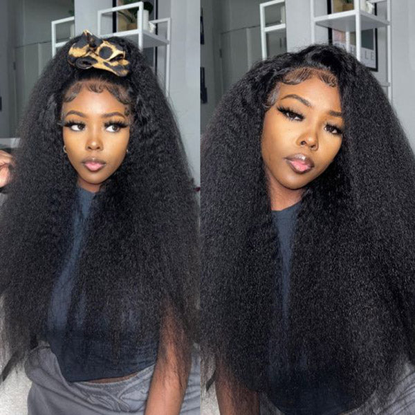 TikTok Viral Kinky Straight Flexible Fit 360 Lace Front Wear Go Glueless Wig