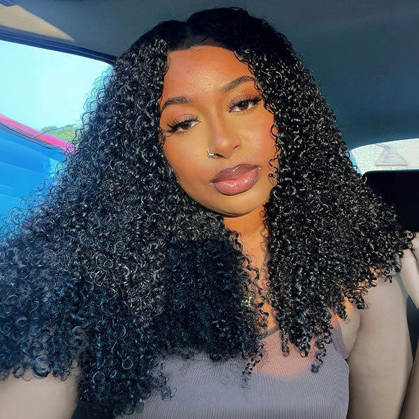 80%OFF |  Kinky Curly Realistic Scalp Pre-Cut 9x6 HD Elastic Drawstring Wear Go Wig No Glue Need