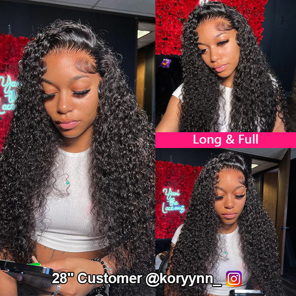 OQ HAIR Water Wave Glueless Wig Bleached Knots 13x6 HD Lace Frontal Elastic Drawstring Wear Go Wig
