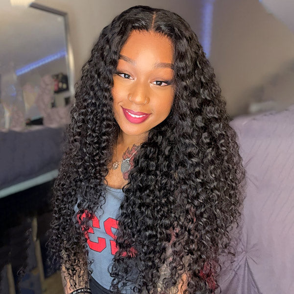 OQHAIR Water Wave Wear Go Wigs 4x6 HD Lace Real Glueless Lace Closure Wigs