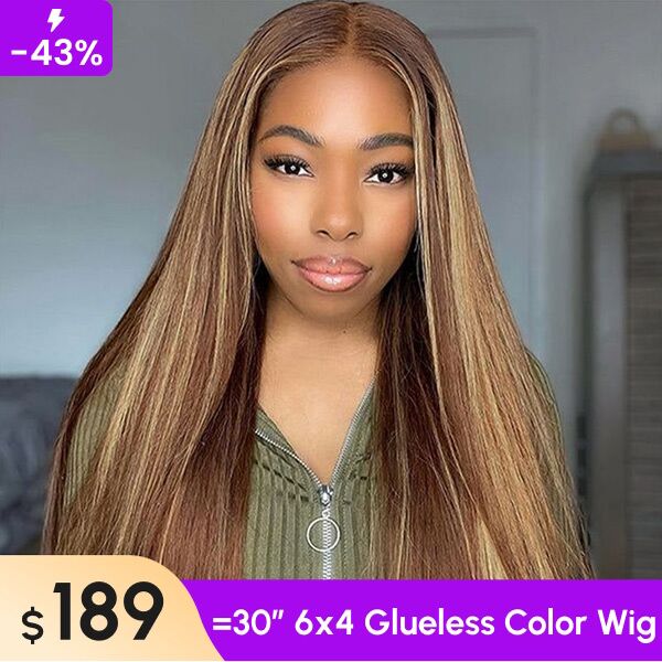 Clearance Sale | Straight Highlight 4/27 13x4 6x4 HD Lace Wear Go Wig