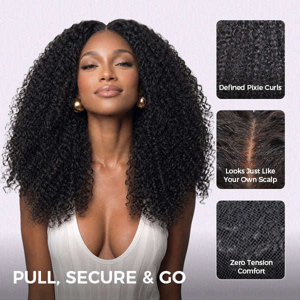 OQ HAIR Pixie Curly 9x6 Skin HD Lace Glueless Crochet Wig Breathable Lightweight Natural Hairline