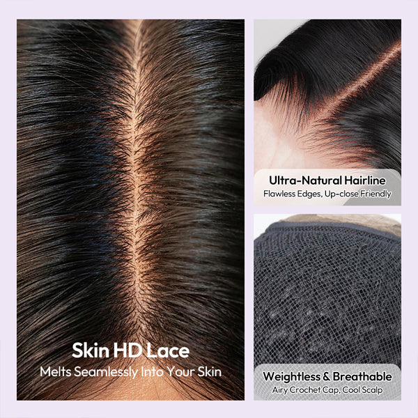 OQ HAIR Pixie Curly 9x6 Skin HD Lace Glueless Crochet Wig Breathable Lightweight Natural Hairline