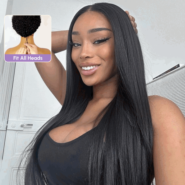 Straight V Part Wig No Leave Out Thin Part Glueless Wigs Human Hair Wig
