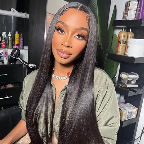 Straight Hair No Leave Out Elastic Drawstring V Part Wig 100% Human Hair