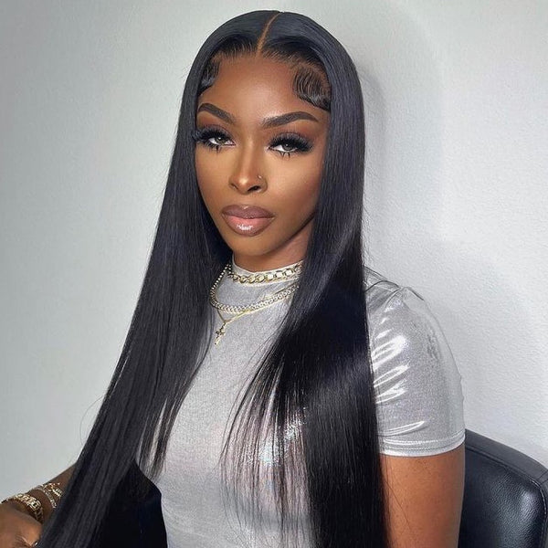 Straight Hair No Leave Out Elastic Drawstring V Part Wig 100% Human Hair