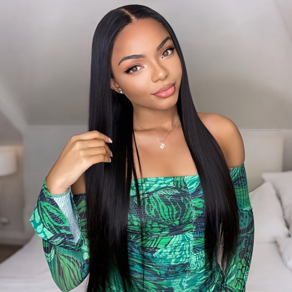 OQ HAIR Long Length Soft Straight Hair Perfect Melted 7x5 9x6 Skin HD Lace Glueless Wear Go Wig Bleached Knots