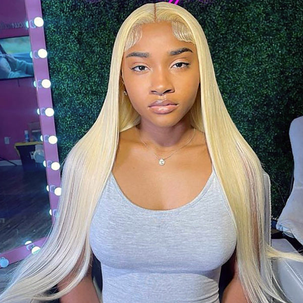 USA Warehouse Clearance | Pre-cut Lace Wig Straight Hair 613 Blonde Wear Go Glueless Wig