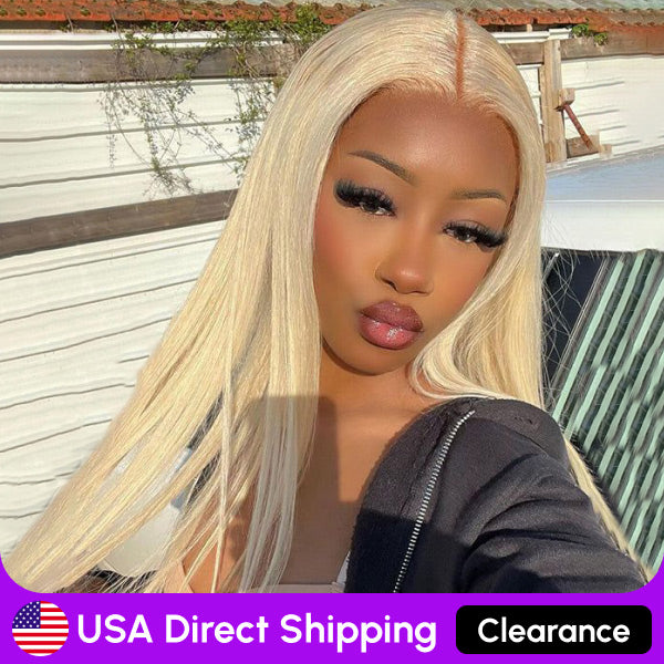 USA Warehouse Clearance | Pre-cut Lace Wig Straight Hair 613 Blonde Wear Go Glueless Wig