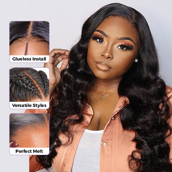 OQ HAIR M-Cap Wand Curl Pre Cut 9x6 HD Lace Wear Go Glueless Wigs 100% Human Hair Pre Bleached Tiny Knots