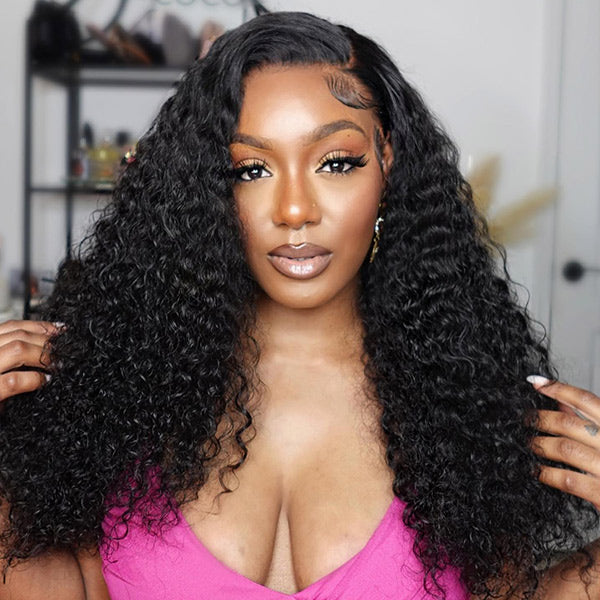 TikTok Viral Water Wave Bleached Knots Wear Go Glueless Wig With Pre-Cut 7x5 HD Lace