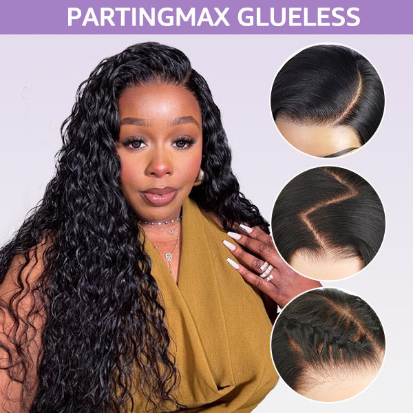 OQ HAIR Water Wave Glueless Wig Bleached Knots 13x6 HD Lace Frontal Elastic Drawstring Wear Go Wig