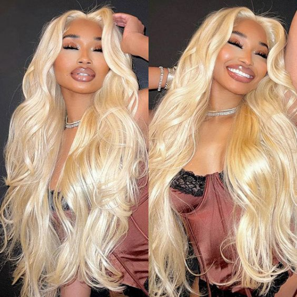 613 Blond Colored Wig Body Wave Glueless HD Lace Wig Preplucked