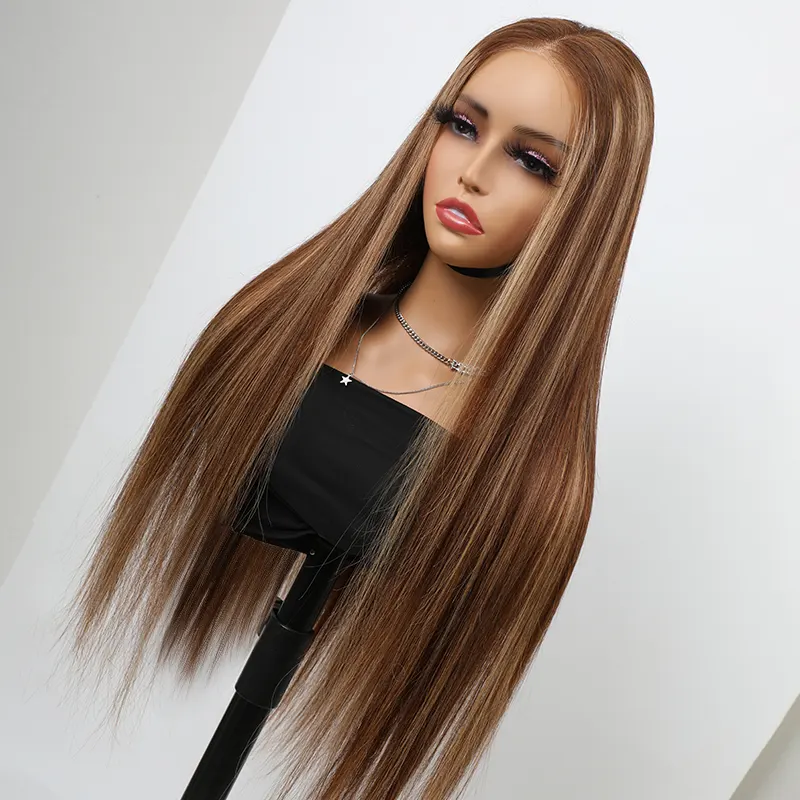 colored middle part wig with closure