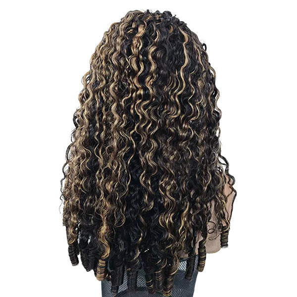 3 In 1 Half Wig | Burmese Curly Highlight 1B/30 Color Wear Go Half Wig Snug Fit
