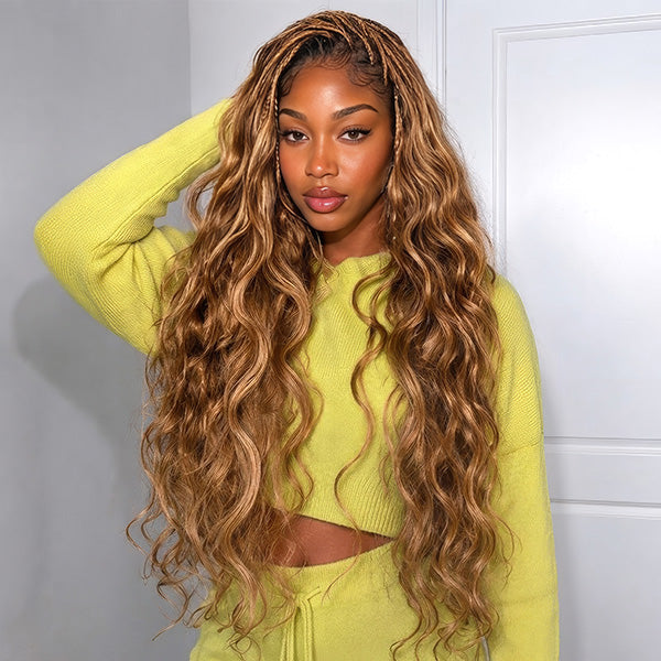 Pre-sale | OQ HAIR Body Wave Bohemian Braiding #27/30/613 Brown Blonde Blend Crochet Human Hair