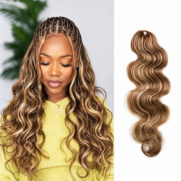 Pre-sale | OQ HAIR Body Wave Bohemian Braiding #27/30/613 Brown Blonde Blend Crochet Human Hair