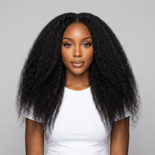 24H Shipping | 3 In 1 Half Wig Easy Wear Kinky Straight Wear Go Half Wig Snug Fit