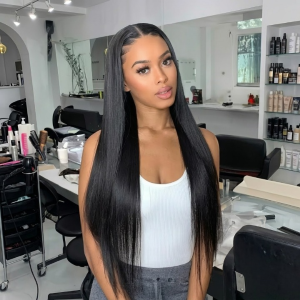 24h Shipping | Silk Straight Glueless Pre-Bleached Knots With Drawstring 13x6 Lace Frontal Wear Go Wig