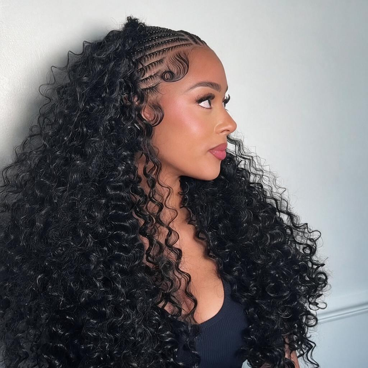 24H Shipping | Afro Curly Wear Go Half Wig With Drawstring Seamless Melt Beginner Friendly