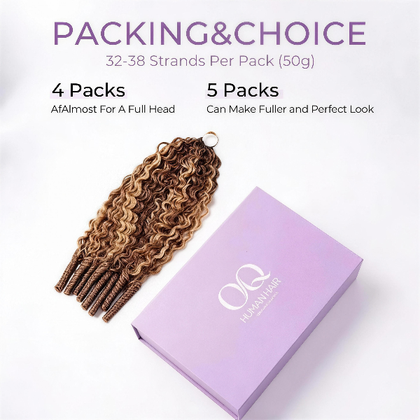 24H Shipping | OQ HAIR Highlight 4/27 Burmese Curly Crochet Hair Miracle Knots Protective Style