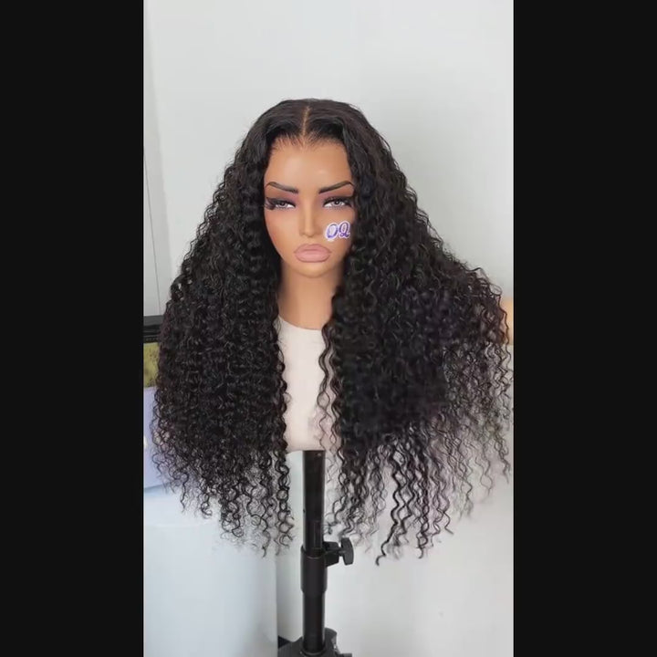 OQ HAIR M-Cap Water Wave Pre Cut 9x6 HD Lace Wear Go Glueless Wigs Pre Bleached Tiny Knots Wet And Wavy Lace Front Wigs Human Hair