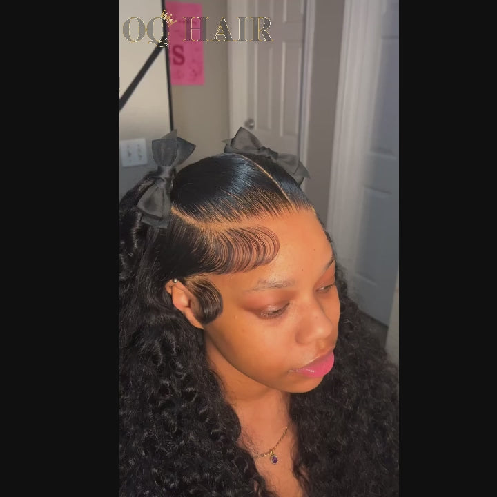 Water Wave Lace Frontal Wig Natural Looking Versatile Style 100% Human Hair Wig