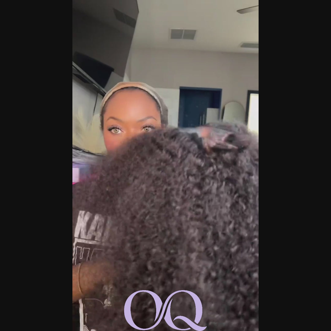 OQ HAIR Pixie Curly 7x5 Lace Closure Wig Bleached Knots Pre Plucked Hairline Everyday Wear