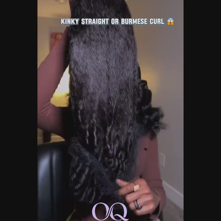 OQ HAIR M-Cap Kinky Straight Burmese Curly Pre Cut 9x6 HD Lace Wear Go Glueless Wigs With Drawstring
