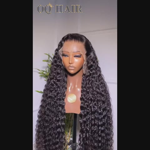 Water Wave Lace Frontal Wig Natural Looking Versatile Style 100% Human Hair Wig