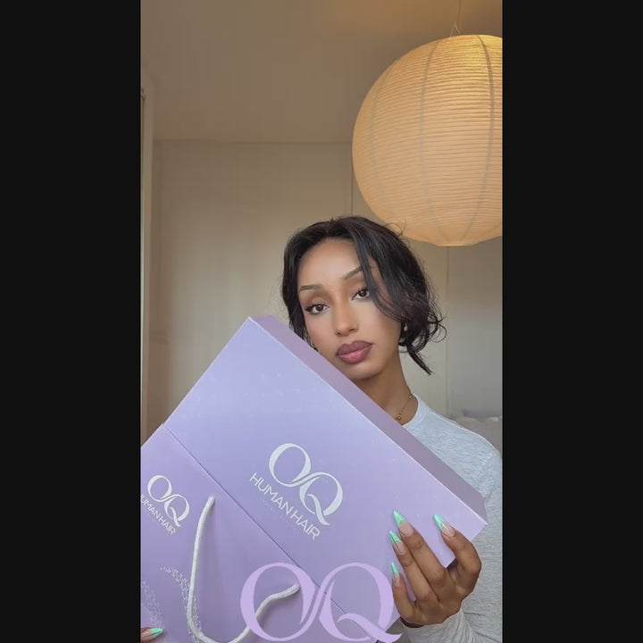 OQ HAIR Glueless Body Wave Elastic Drawstring Wear Go Wig Pre-bleached Knots Pre-Cut 13x6 HD Lace
