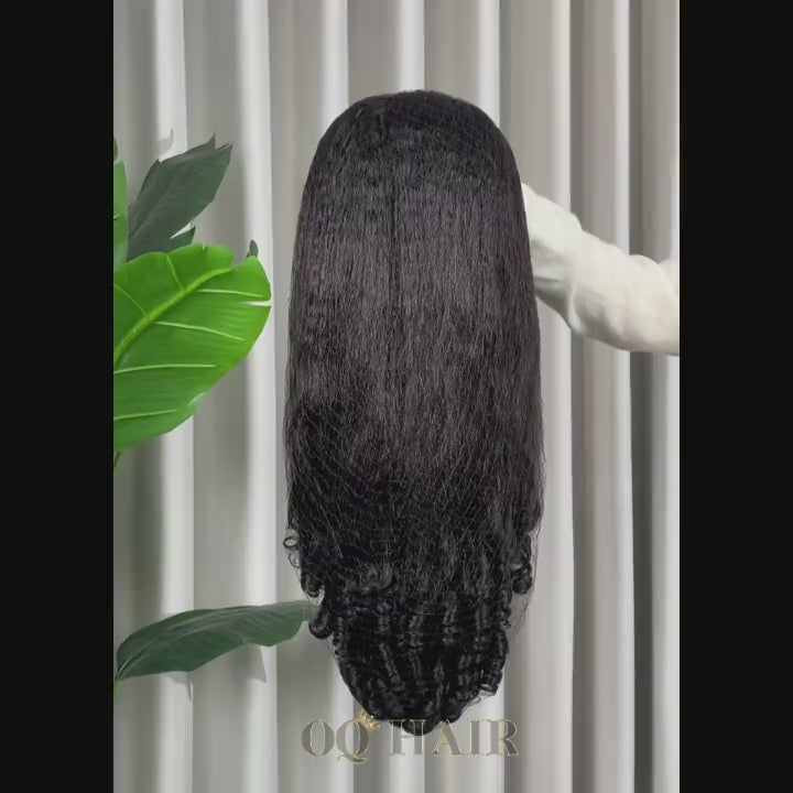 3 In 1 Half Wig | Glueless Kinky Straight Burmese Curly Elastic Drawstring Wear Go Half Wig With Yaki Spiral Curls