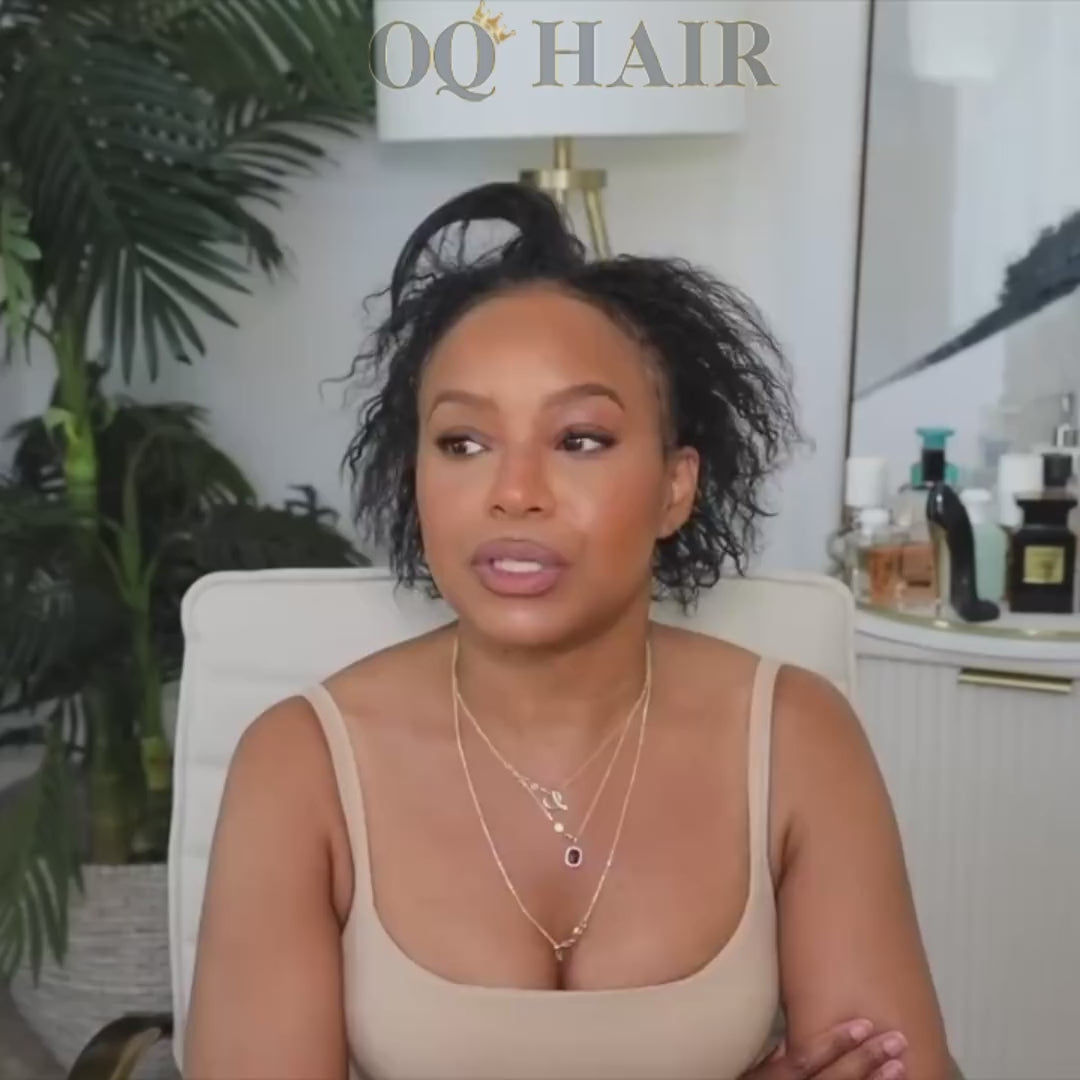 Yaki Straight Natural Black Elastic Drawstring Glueless No Leave Out V Part Wig