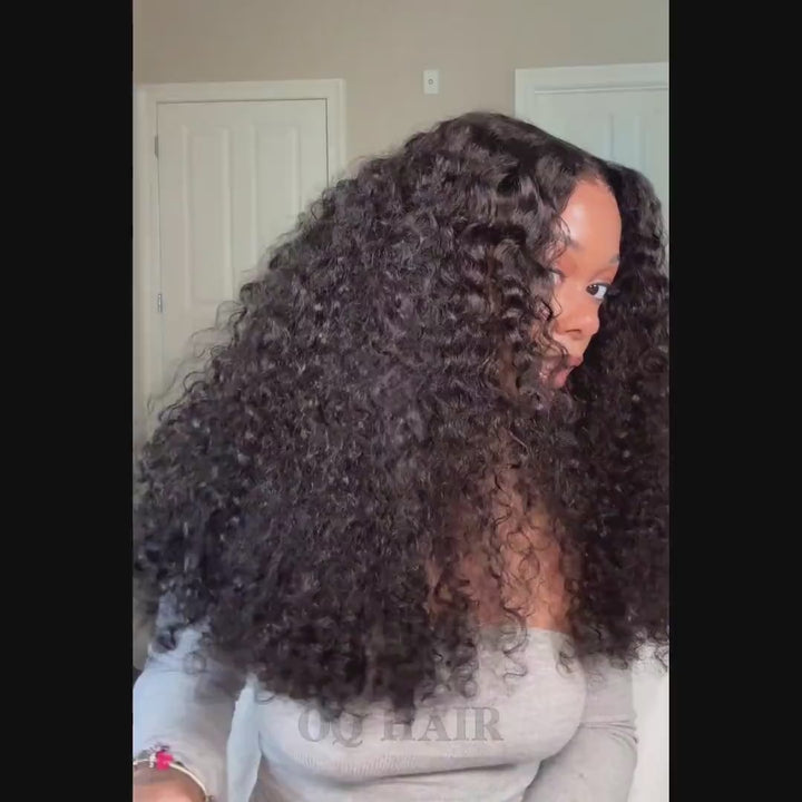 OQ HAIR Burmese Curly Glueless Wig Bleached Knots Pre-cut 7x5 9x6 HD Lace Wear Go Wigs With Elastic Drawstring